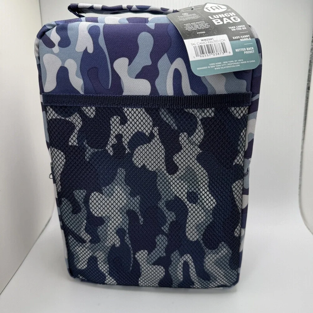 NWT TAL‎ Kids Insulated lunch Bag /Tote/Cooler Blue Camo